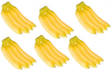 Dollhouse Miniature Banana, 6Pc